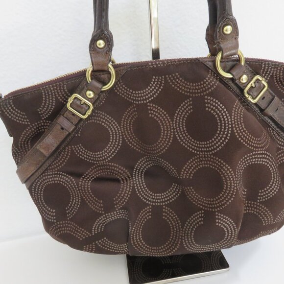 Brown Coach Madison Dotted Op Art Sophia Satchel - Picture 6 of 8